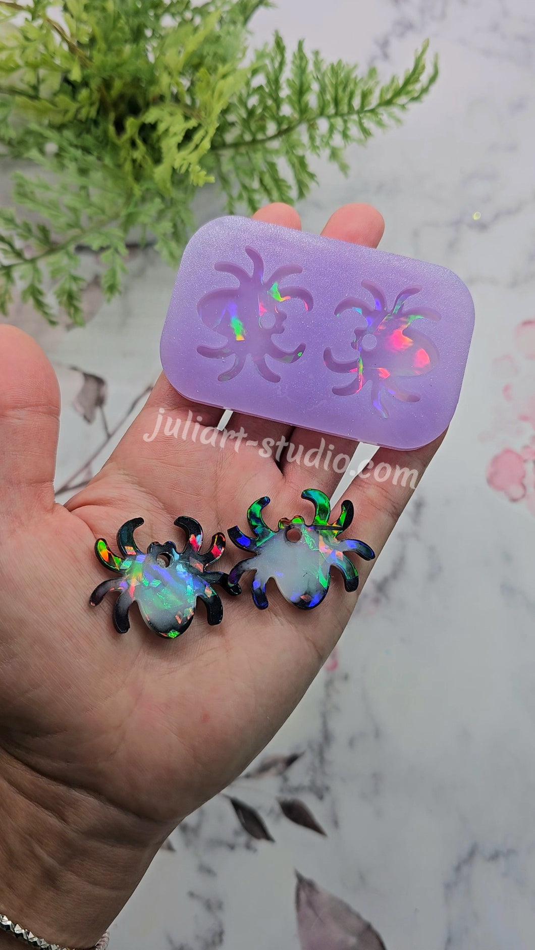 1.5 inch HOLO Spider Earrings Silicone Mold for Resin