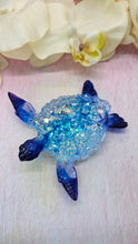 Load image into Gallery viewer, 4.2 inch Resin Crystal Sea Turtle in Saphire/Purple with Irredescent Shell
