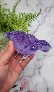 5.5 inch Amethyst-inspired Resin Crystal Bird (self-standing)