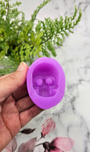 1.9 inch 3D Druzy Skull Silicone Mold for Resin