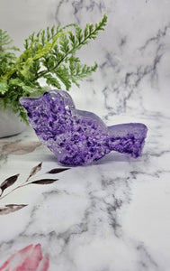 5.5 inch Amethyst-inspired Resin Crystal Bird (self-standing)