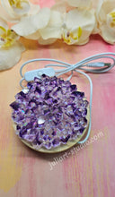 Load image into Gallery viewer, 4 inch Amethyst Resin Crystal Dahlia (including LED Light Base)
