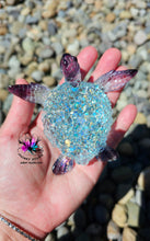 Load image into Gallery viewer, 4.2 inch Resin Crystal Sea Turtle in Blue and Purple with Irredescent Shell
