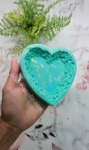 4.5 inch HOLO Crystal Edge  (HEART) Silicone Mold for Resin casting