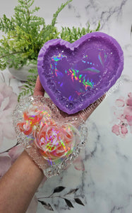 5.5 inch HOLO Crystal Edge Heart (Style 2) Silicone Mold for Resin casting