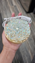 Load image into Gallery viewer, 4 inch Resin Crystal Dahlia LED Light (Light Blue with HOLO Background)
