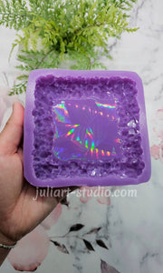 4 inch HOLO Crystal Edge (SQUARE) Silicone Mold for Resin casting