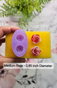Small/ Medium/ Large 3D Rose Earrings Silicone Mold for Resin