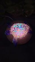 Load image into Gallery viewer, 4.2 inch Resin Crystal Sea Turtle in Green/Purple with Irredescent Shell
