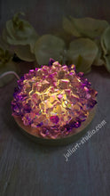Load image into Gallery viewer, 4 inch Amethyst Resin Crystal Dahlia LED Light
