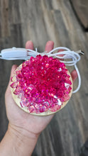 Load image into Gallery viewer, 4 inch Resin Crystal Dahlia LED Light in Irredescent Red
