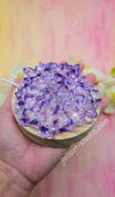 Load image into Gallery viewer, 4 inch Amethyst Resin Crystal Dahlia (including LED Light Base)
