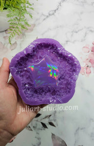 4.5 inch HOLO Crystal Edge Flower Dish Silicone Mold for Resin casting