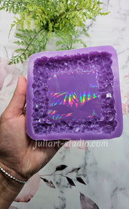 4 inch HOLO Crystal Edge (SQUARE) Silicone Mold for Resin casting