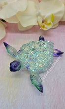 Load image into Gallery viewer, 4.2 inch Resin Crystal Sea Turtle in Green/Blue/Purple with Irredescent Shell
