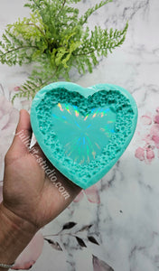 4.5 inch HOLO Crystal Edge  (HEART) Silicone Mold for Resin casting