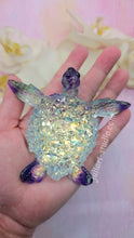 Load image into Gallery viewer, 4.2 inch Resin Crystal Sea Turtle in Green/Blue/Purple with Irredescent Shell
