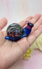 Load image into Gallery viewer, ONE Large Resin Botanical Snail (in Saphire/Purple color)
