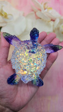 Load image into Gallery viewer, 4.2 inch Resin Crystal Sea Turtle in Saphire/Green/Purple with Irredescent Shell
