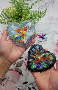 4.5 inch HOLO Crystal Edge  (HEART) Silicone Mold for Resin casting