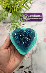 3 inch 3D Druzy Heart Silicone Mold for resin casting