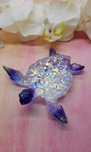 Load image into Gallery viewer, 4.2 inch Resin Crystal Sea Turtle in Saphire/Green/Purple with Irredescent Shell
