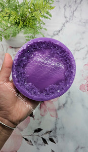 4.5 inch Round Crackled Crystal Edge Silicone Mold for Resin casting