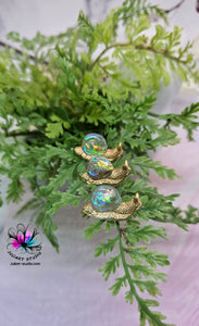 (Set of 3) Mini Resin Snails with Irredescent Shells