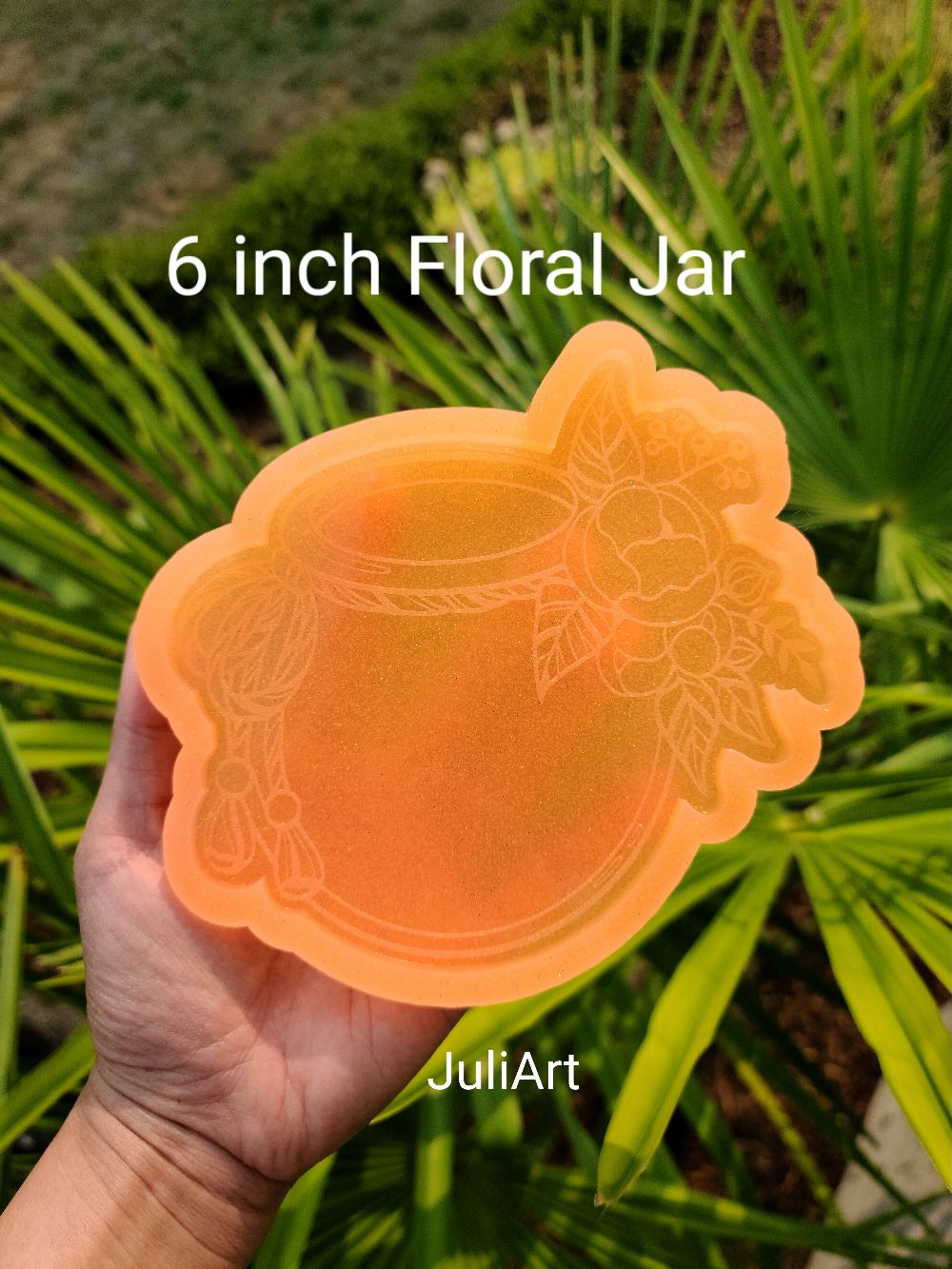 6 inch Floral Jar Silicone Mold for Resin Coasters