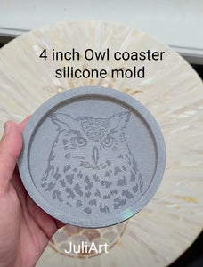 4 inch Owl Coaster Silicone Mold for Resin Coasters