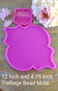 4.75 or 12 inch Trelliage Bead Silicone Mold for Resin casting