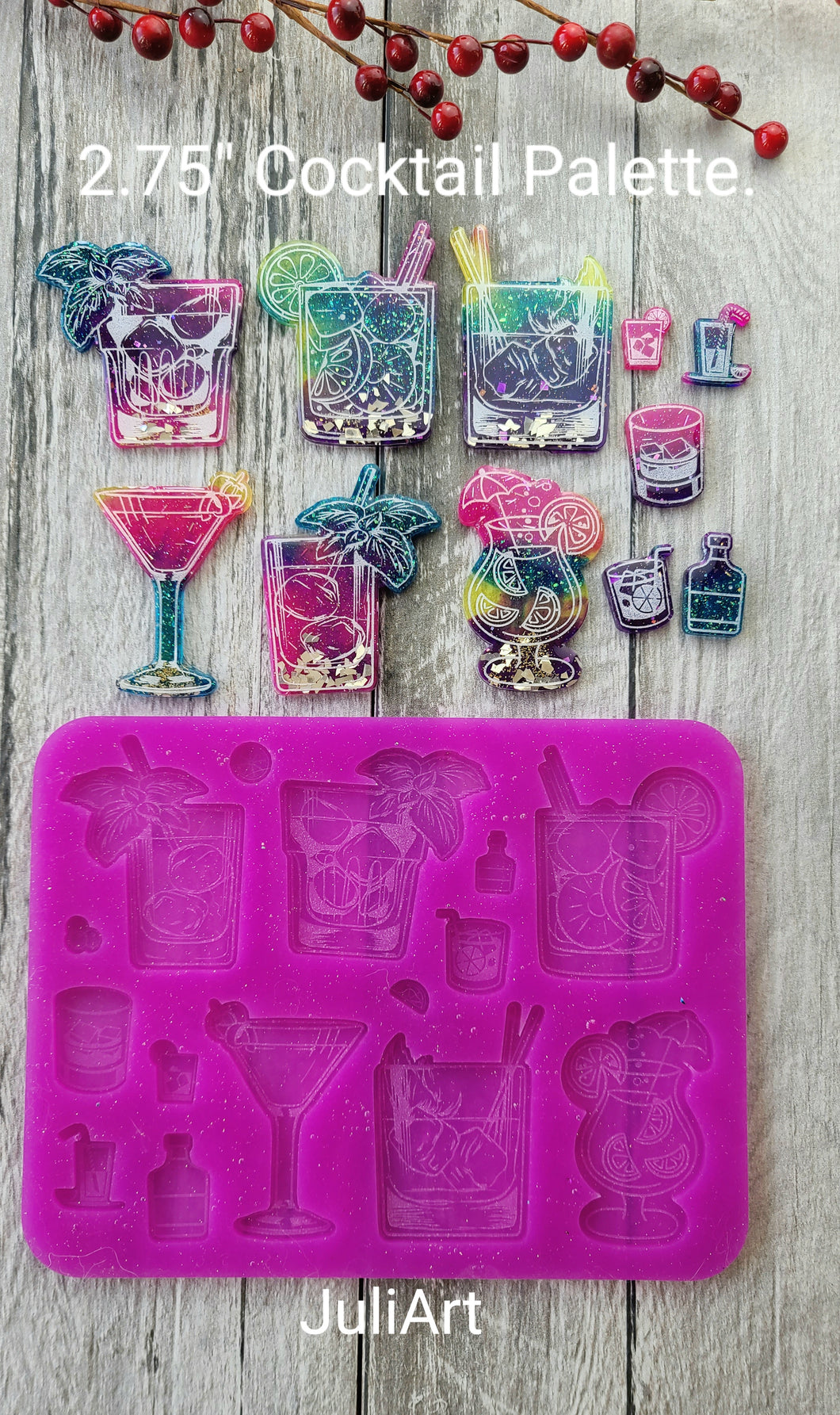 2.75 inch Cocktail Palette Silicone Mold for Resin casting