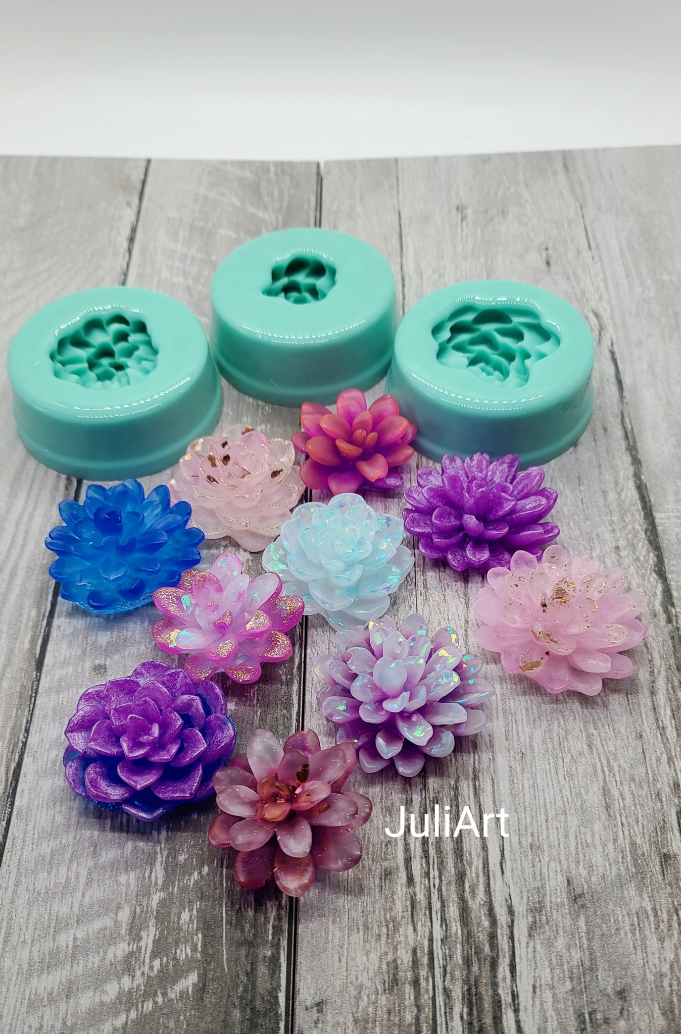 mini succulent mold 3D Small Succulent Silicone Mold for Resin – JuliArtStudio
