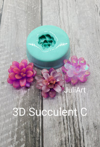 3D Small Succulent Silicone Mold for Resin
