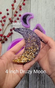 4 inch Druzy Moon Silicone Mold for Resin