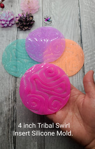 4 inch Tribal Swirl Insert Silicone Mold for Resin