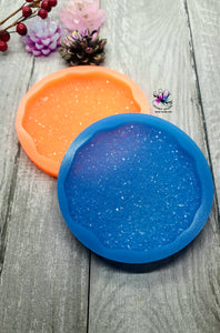 4 inch Druzy Agate Coaster (#DC-A)  Silicone Mold for Resin casting