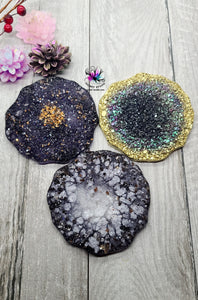 4 inch Druzy Agate Coaster (#DC-A)  Silicone Mold for Resin casting