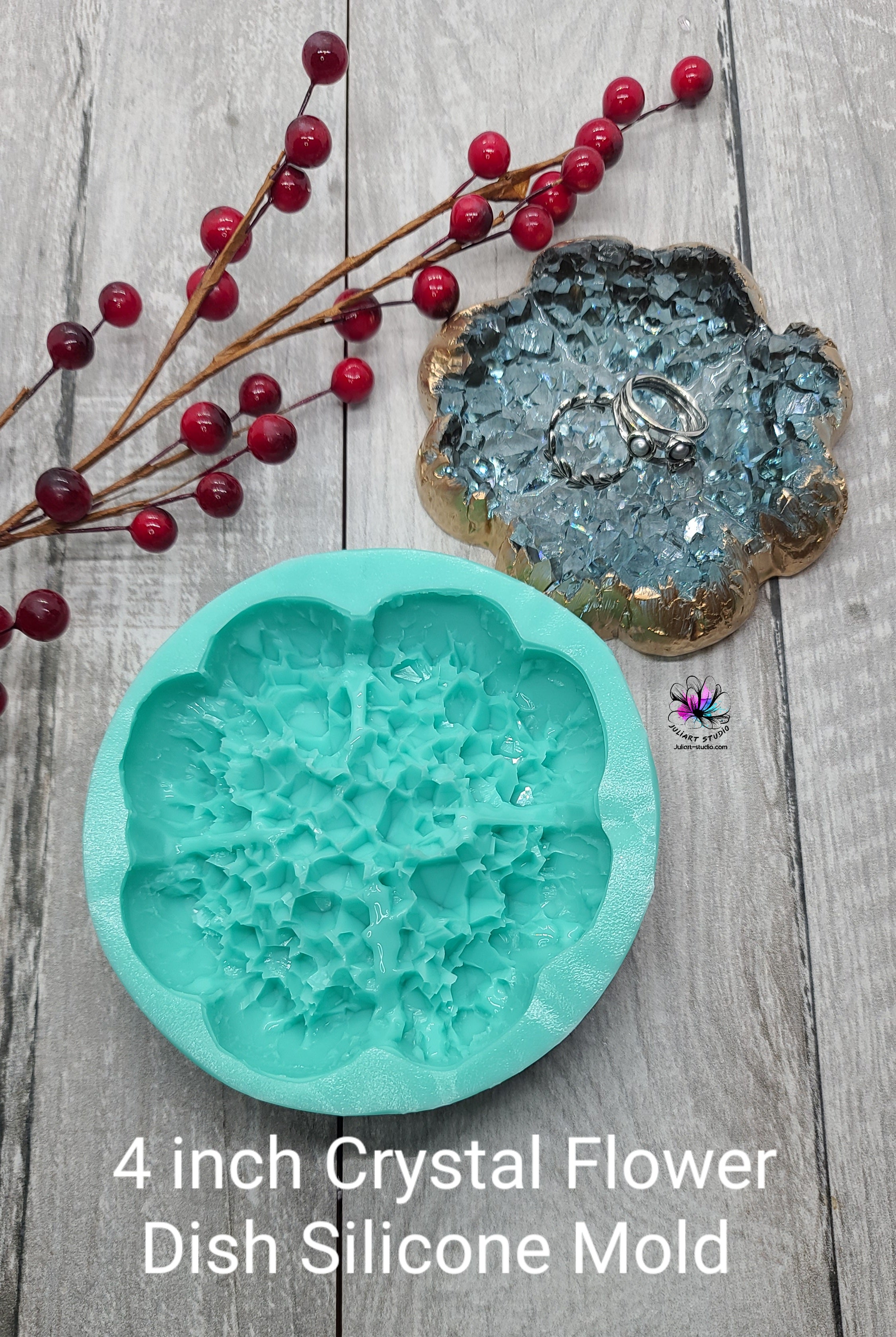 4.5 inch MEDIUM Crystal Cluster Silicone Mold for Resin