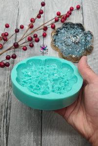 4 inch Crystal Flower Dish Silicone Mold for Resin