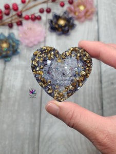 2.25 inch Heart Druzy Phone Grip Silicone Mold for Resin