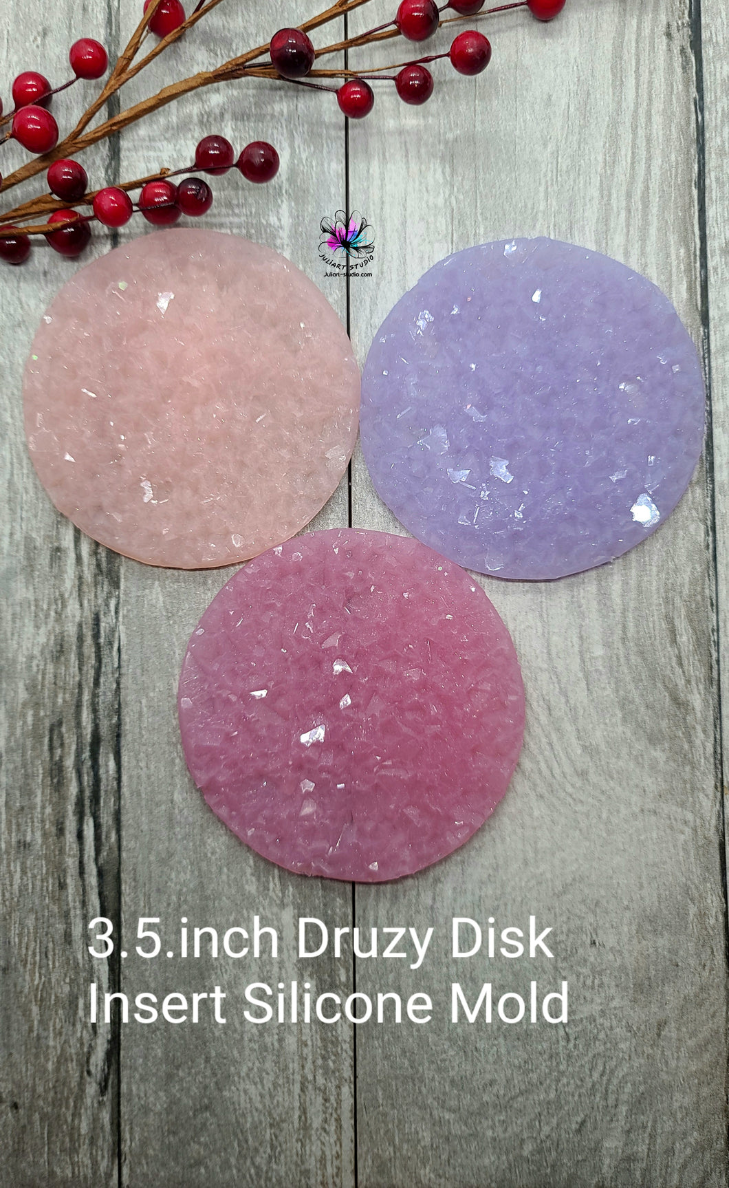 3.5 inch Druzy Disk Insert Silicone Mold for Resin