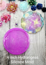 Load image into Gallery viewer, 4 inch Hydrangeas Coaster Silicone Mold for Resin Coasters
