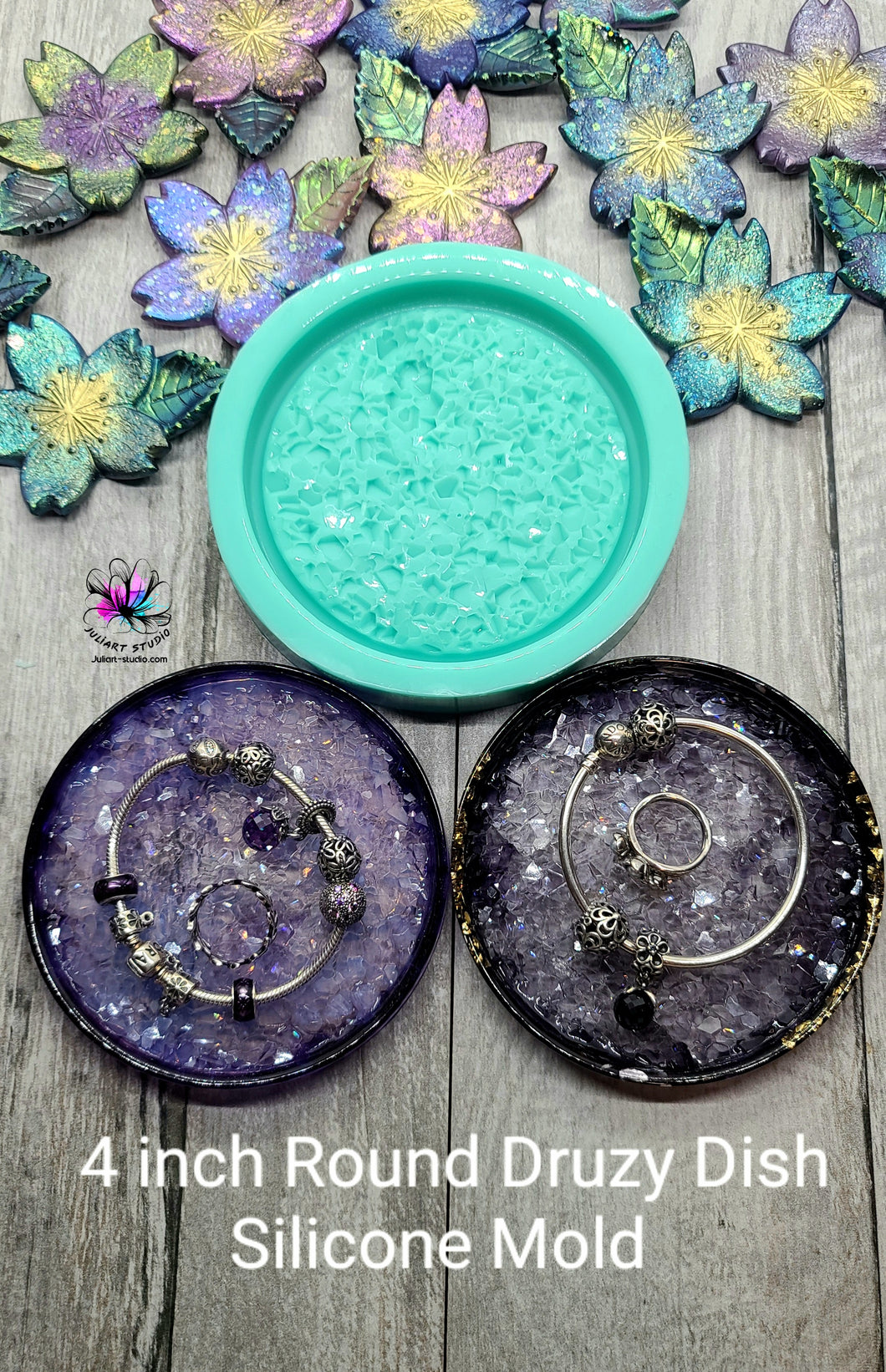 4 inch Round Druzy Ring Dish Silicone Mold for Resin