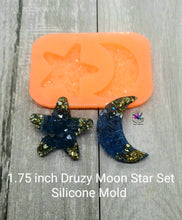 Load image into Gallery viewer, 1.75 inch Druzy Moon Star Set Silicone Mold for Resin
