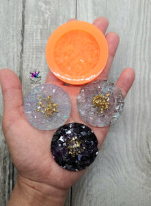 1.75 inch Round Druzy Phone Grip Silicone Mold for Resin