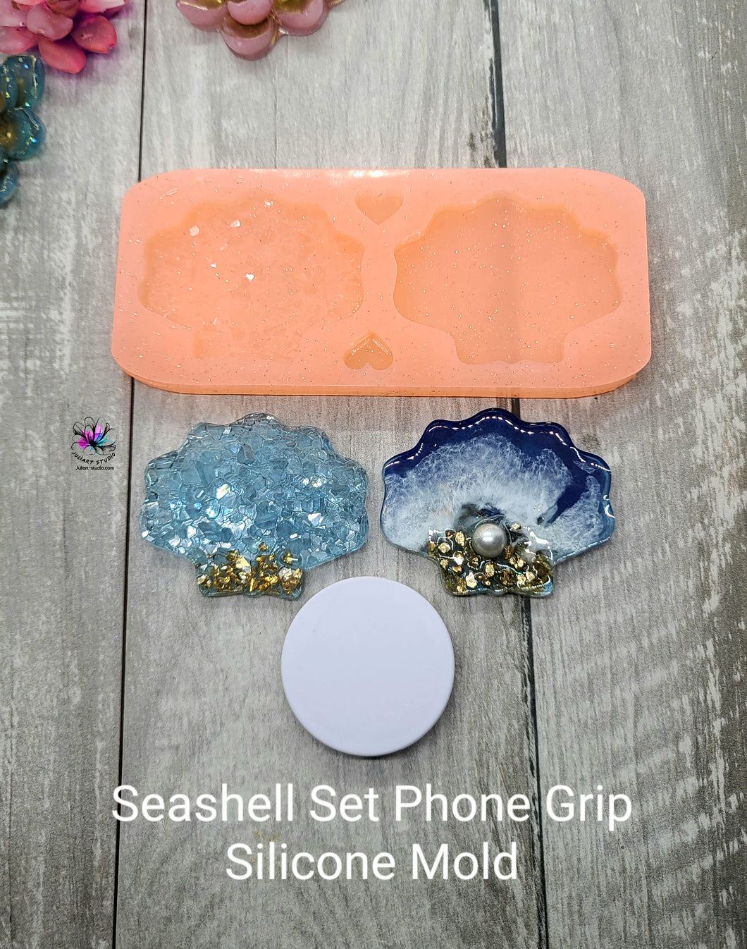 Seashell Set Phone Grip Silicone Mold for Resin