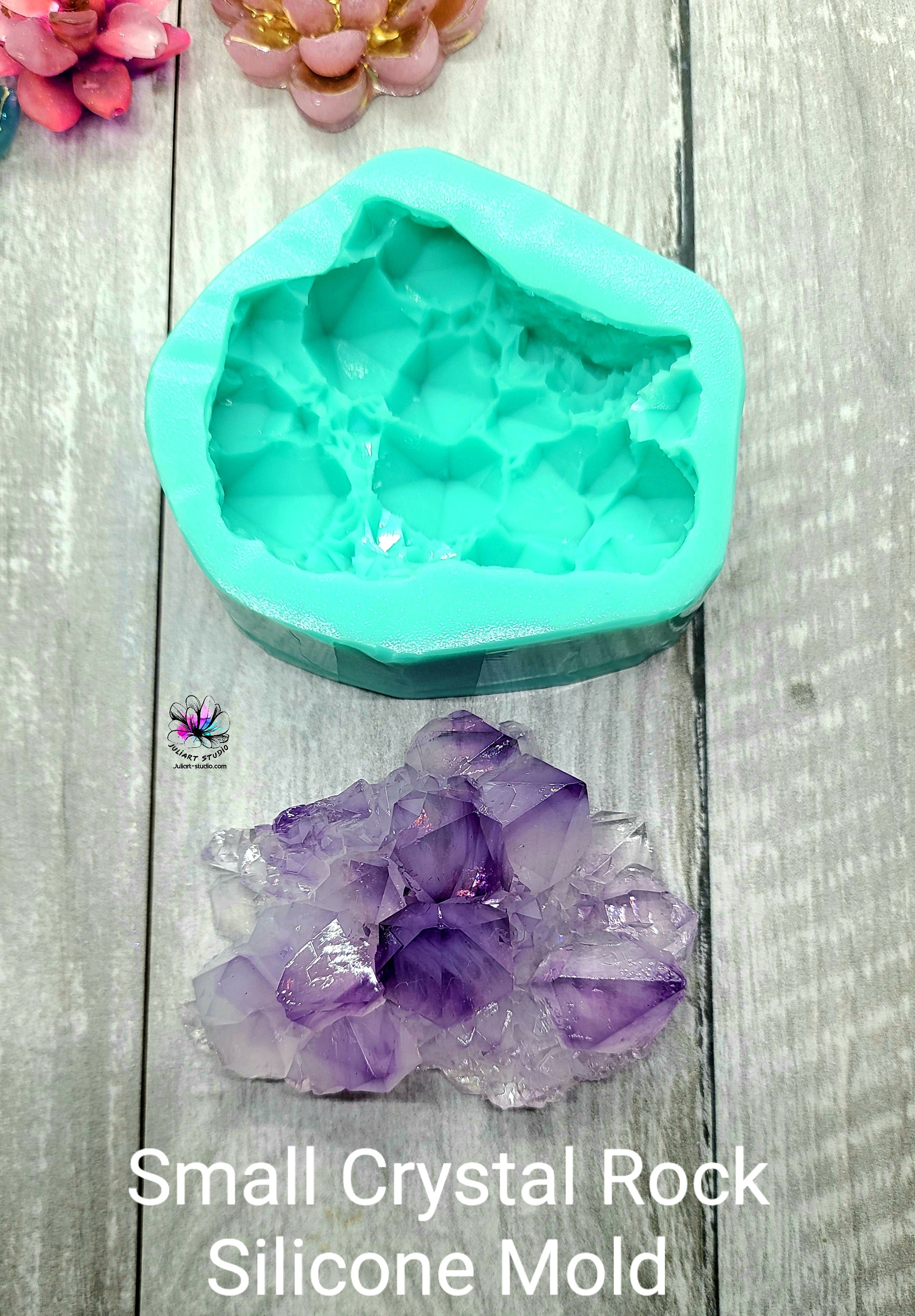 4 Inch Crystal Dahlia Cluster cc-dah Silicone Mold for Resin Casting 