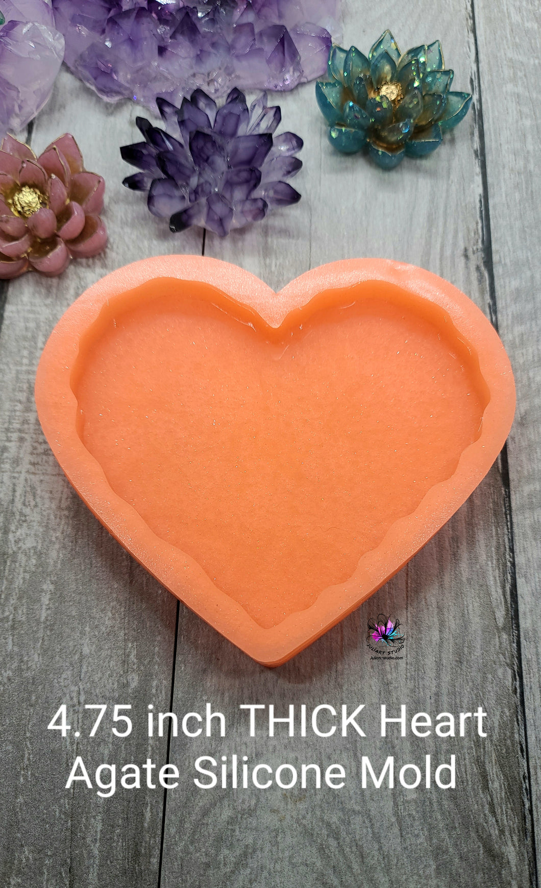 THICK Heart Agate Silicone Mold for Resin