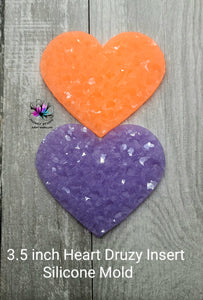 3.5 inch Heart Druzy Insert Silicone Mold for Resin